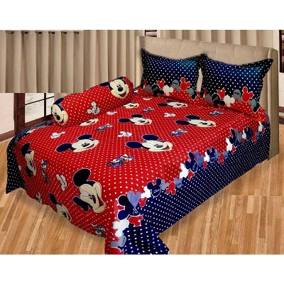 Picture of Double Size Cotton Bed Sheet with Matching 2 Pillow Covers