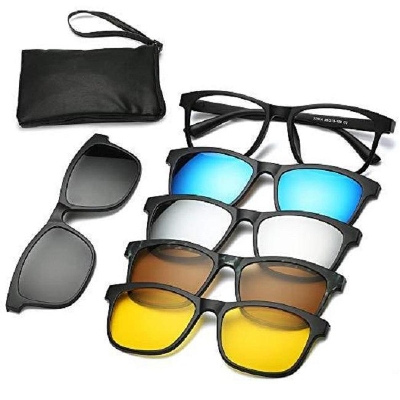 Picture of 6 In 1 Magnetic Clip Polarized Uv Protection Sunglasses - Sun Glass