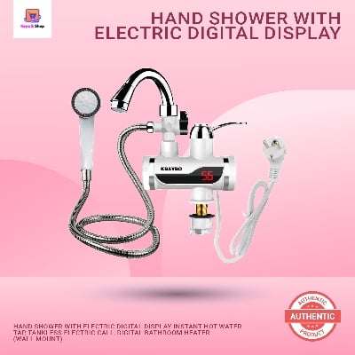 Picture of Hand Shower with Electric Digital Display Instant Hot Water Tap, Tankless Electric Call, Digital Bathroom Heater (Wall Mount)