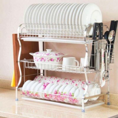 Picture of 3 Layer Dish Drainer And Kitchen Rack - Kitchen Essentials With This Multi-Functional Dish Drainer And Kitchen Rack