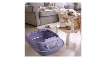 Picture of Cat Litter Box, with High Side with Scooper Cat Litter Tray Open Top Pet Litter Tray Kitten Potty Toilet for All Kinds of Cat Litter, China