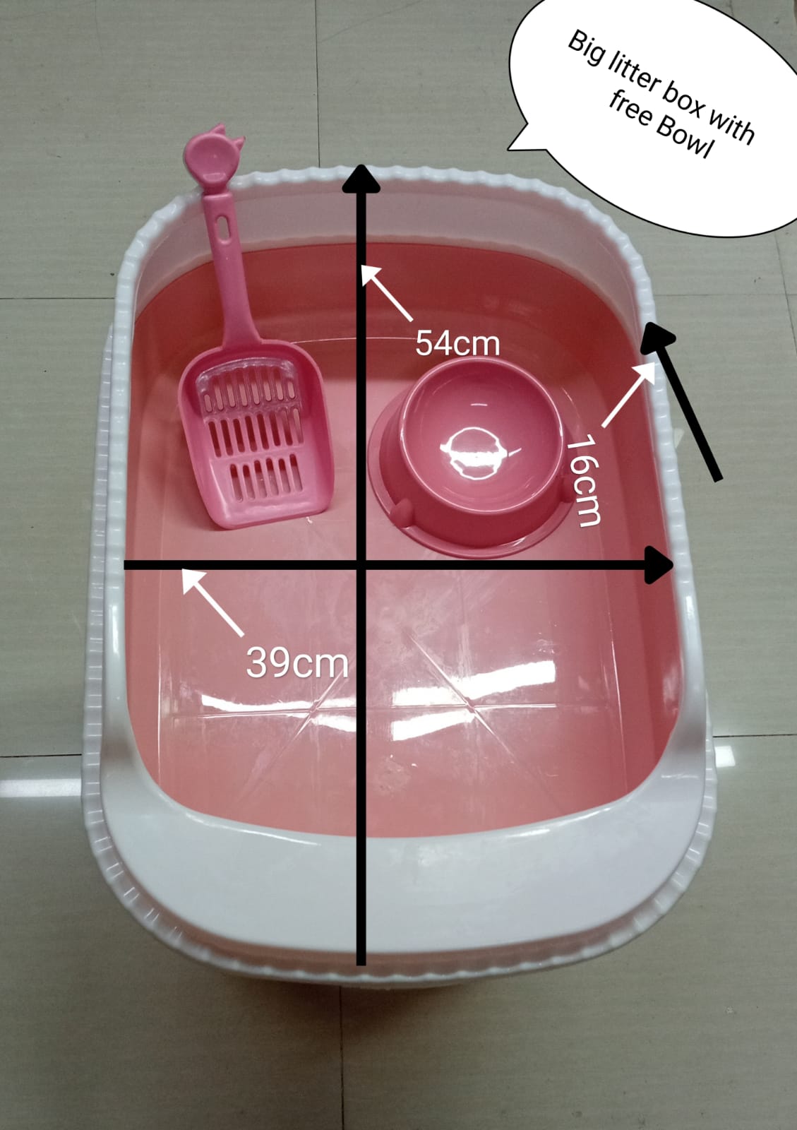 Picture of Big size Cat litter box with free scoop & Bowl