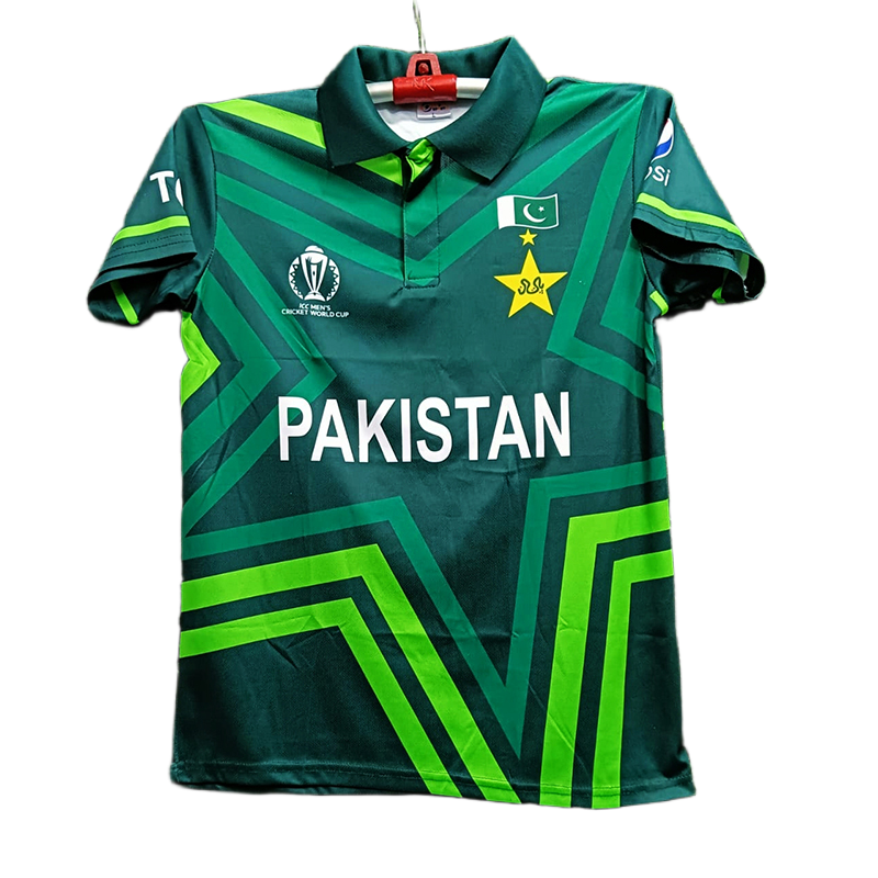 Picture of Pakistan World Asia Cup Jersey 2023 4 Part Jersey Premi premium Quality - Pakistan Cricket Jersey - Cricket Jersey -Collar Short Sleeve Jersey