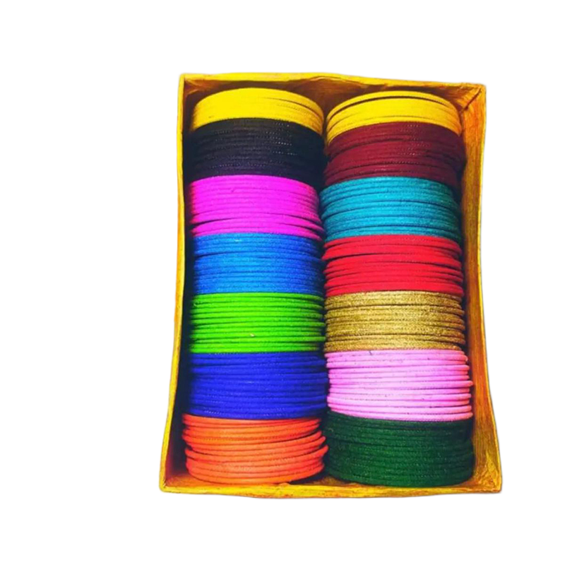 Picture of Metal Velvet bangles for woman multicolor =48 pcs