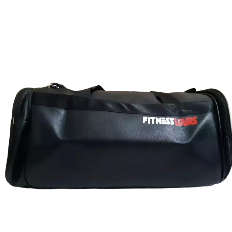 Picture of Leather Gym Bag With Extra Chamber for shoes - Black/Blue