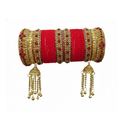 Picture of 1 Set New Indian Bridal Ajmeri  Bangles/Churi Package For Girls-(1 full set)