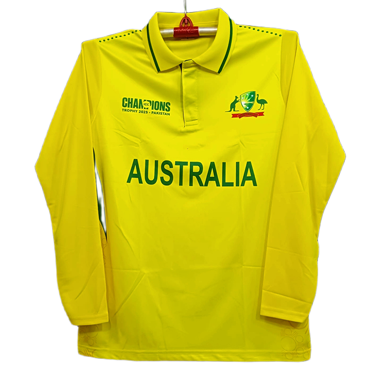 Picture of Australia T20 World Cup 2025 Premium Quality Collar Full Sleeve Jersey - Official Merchandise For Australian Cricket Fans