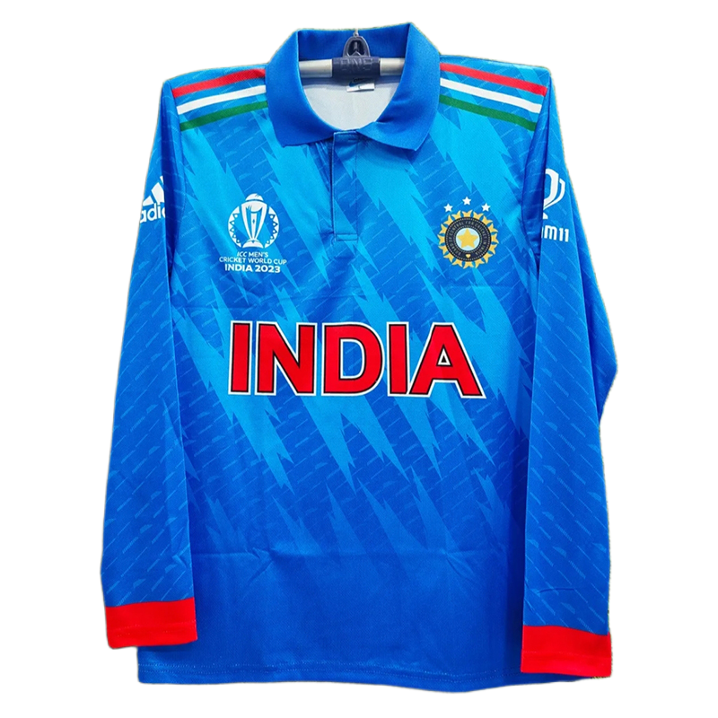 Picture of Show Your Team Spirit With India Jersey - Full Sleeve Collar Cricket Jersey - Support Your Favorite Team