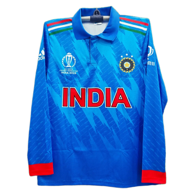 Picture of Show Your Team Spirit With India Jersey - Full Sleeve Collar Cricket Jersey - Support Your Favorite Team
