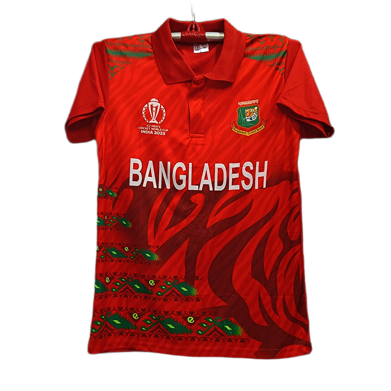 Picture of Bangladesh World Cup Jersey 2023- Short Sleeve Collar Cricket Jersey- Official Supporter Jersey For Bangladesh Cricket Fans- Short Sleeve
