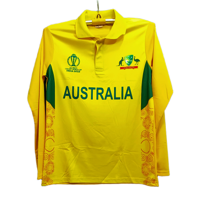 Picture of অস্ট্রেলিয়া বিশ্বকাপের জার্সি-পোলো জার্সি অস্ট্রেলিয়া ক্রিকেট জার্সি -অস্ট্রেলিয়া cricket jersey -  অস্ট্রেলিয়া Collar full sleeve Jersey