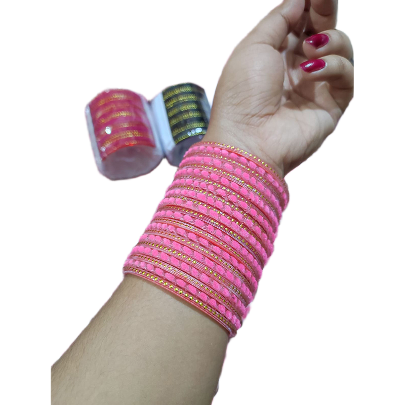 Picture of 1set 24pis Velvet kacher bangles /bridal bangles bracelets package bangles for girls