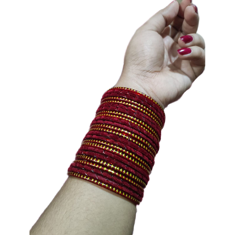 Picture of 1set 24pis Velvet kacher bangles /bridal bangles bracelets package bangles for girls