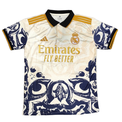 Picture of Real Madrid New Jersey Football Jersey Premium Quality Jersey Collar Jersey Short Sleeves Jersey 2025
