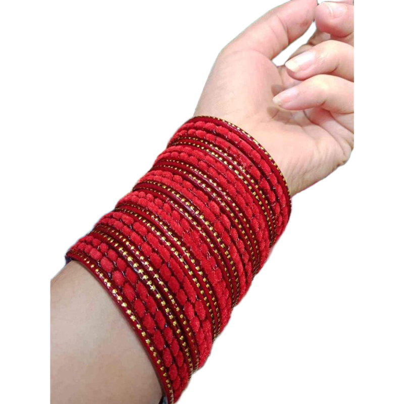 Picture of 1set 24pis Velvet kacher bangles /bridal bangles bracelets package bangles for girls
