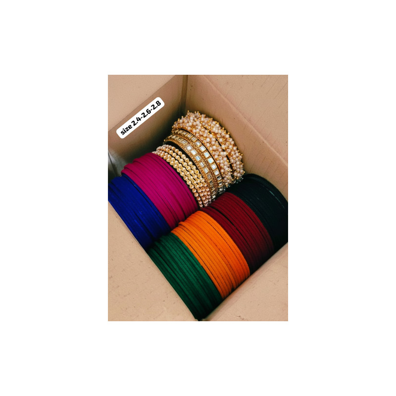 Picture of new combo set Metal Velvet Churi/Bangles  / full box For Girls & Women Metal Velvet Churi/Bangles  full box For Girls & Women