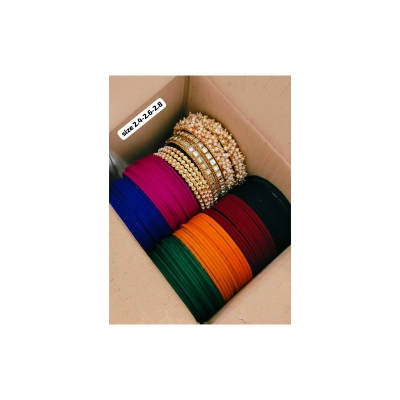 Picture of new combo set Metal Velvet Churi/Bangles  / full box For Girls & Women Metal Velvet Churi/Bangles  full box For Girls & Women