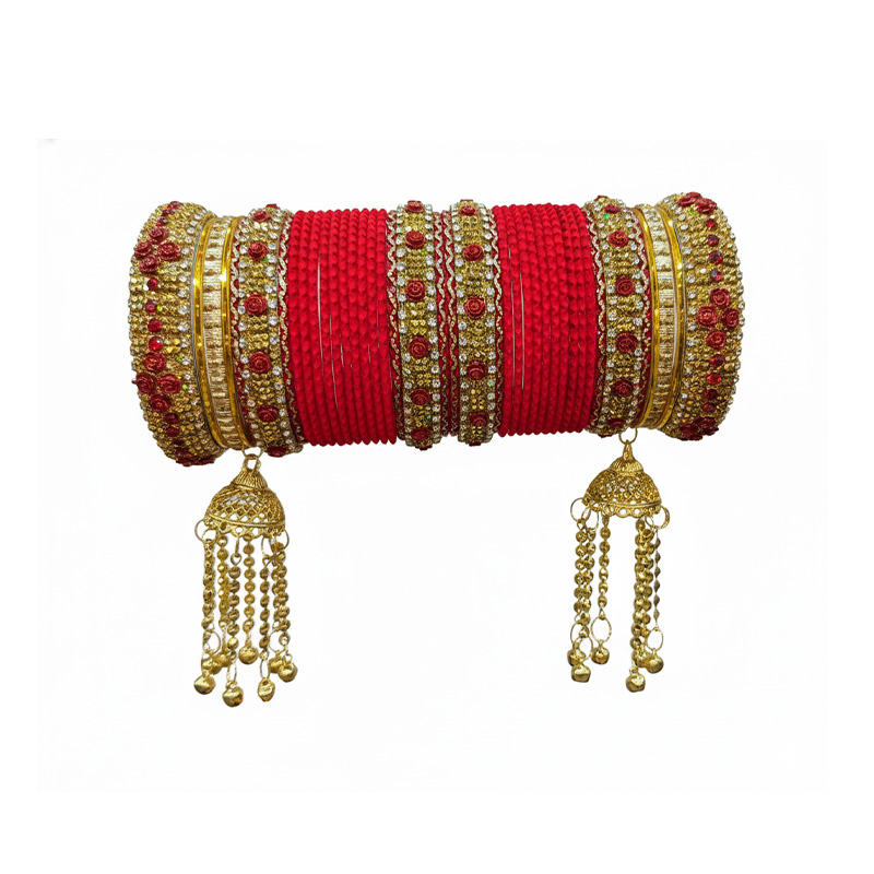 Picture of 1 Set New Indian Bridal Ajmeri  Bangles/Churi Package For Girls-(1 full set)