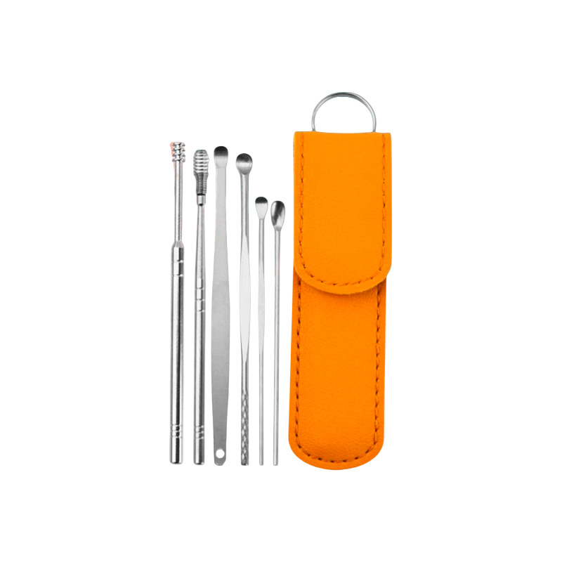 Picture of 6 PCS Ear Pick Set Ear Cleaner Set Stainless Steel With Lather Case