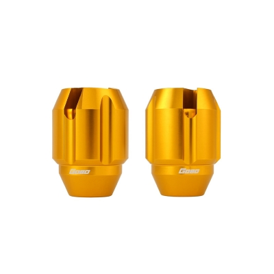 Picture of Goyo Aluminum Slide Cover for Motorcycle nut or bumper cap. Gold