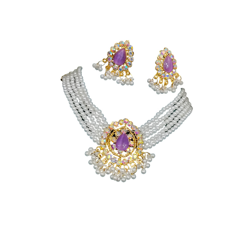 Picture of Premium Quality Pearls Choker With Earrings - Jewellery Sets For Women