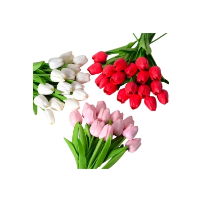 Picture of 1Pcs Artificial Tulips Lifelike Realistic Plastic Faux Silk Floral Simulation for Home