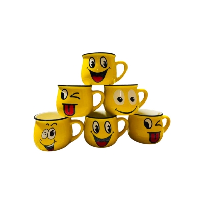 Picture of Emoji Ceramic Mug Coffee Tea Water Milk Yellow Color Cup Gift-1Pc - Enjoy Your Favorite Beverages With A Touch Of Fun With This Emoji Ceramic Mug