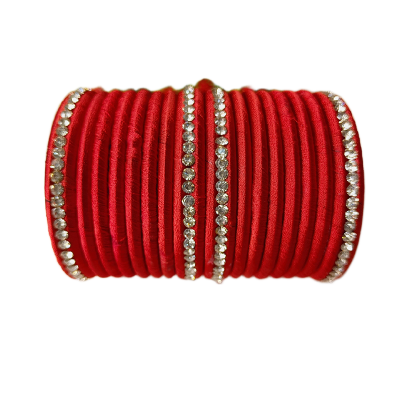 Picture of Silk Thread Reshmi Bangles with Stones For Girls and Women