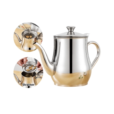 Picture of Stainless Steel Oil Strainer Pot Container Jug Storage Can With Filter Cooking Oil Pot For Kitchen Household Tool