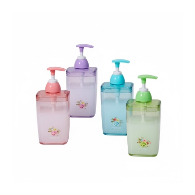 Picture of 1 pc Acrylic Liquid Soap and Shampoo Dispenser - Purple and Transparent