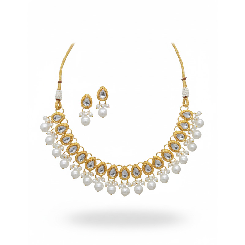 Picture of Golar Choker Necklace Set and tikli For Women Necklace For Girls - Necklace For Girls