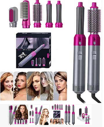 Picture of Hair Dryer, 5 in 1 Brush Styler Professional Electric Hot Air Brush Styling Tool Barber Household Hair Curler For Dyson Airwrap