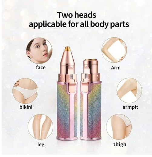 Picture of Blawless Battery Operated 2 In 1 Eyebrow Trimmer Shaver  Body Groomer For Women-Multicolor Usb Charger, Cordless