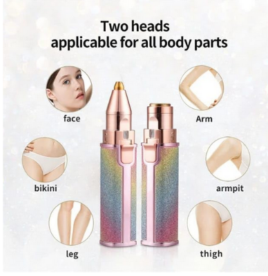 Picture of Blawless Battery Operated 2 In 1 Eyebrow Trimmer Shaver  Body Groomer For Women-Multicolor Usb Charger, Cordless