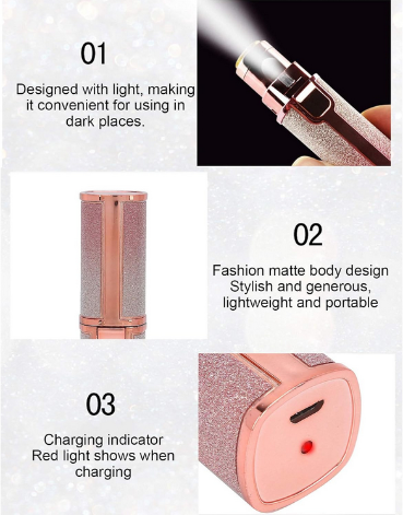 Picture of Blawless Battery Operated 2 In 1 Eyebrow Trimmer Shaver  Body Groomer For Women-Multicolor Usb Charger, Cordless