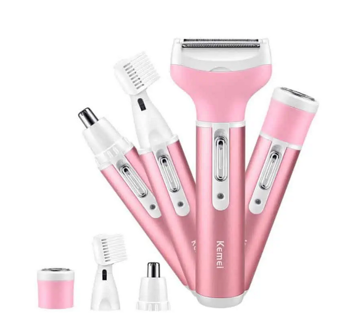 Picture of Kemei KM-6637 Multi Functional 4 In 1 Face, Eyebrow, Nose, & Lady Shaver Rechargeable Women Body Shaver