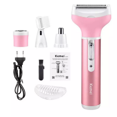 Picture of Kemei KM-6637 Multi Functional 4 In 1 Face, Eyebrow, Nose, & Lady Shaver Rechargeable Women Body Shaver