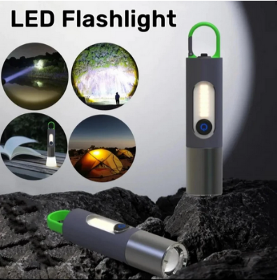Picture of LED Mini Flashlight - Torchlight + multifunctional Torchlight USB Charging System Rechargeable Flashlight Powerful Camping, Usb Long Duration Flash Lamp Super High Power Brightness LED Portable Flash Lamp - torch light