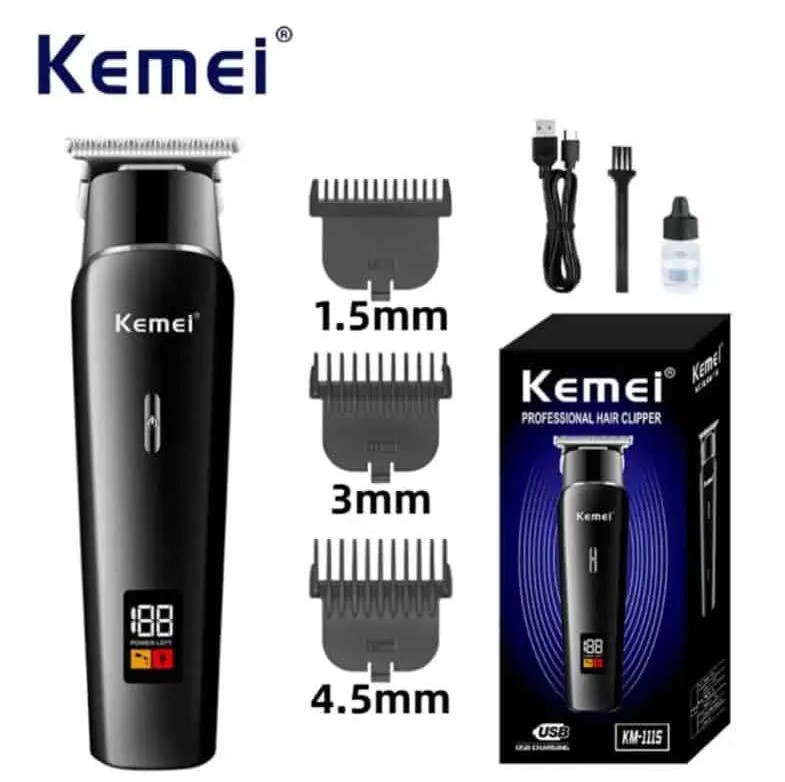 Picture of Trimmer for Men Kemei KM 1113, Professional Hair Clipper Rechargeable Beard Trimmer Hair Cutting Machine Electric Shaver For Body Safety Razor, KM-1113