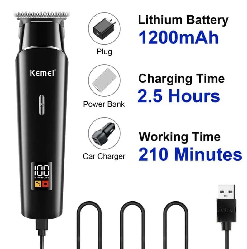 Picture of Trimmer for Men Kemei KM 1113, Professional Hair Clipper Rechargeable Beard Trimmer Hair Cutting Machine Electric Shaver For Body Safety Razor, KM-1113