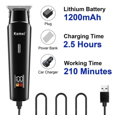 Picture of Trimmer for Men Kemei KM 1113, Professional Hair Clipper Rechargeable Beard Trimmer Hair Cutting Machine Electric Shaver For Body Safety Razor, KM-1113