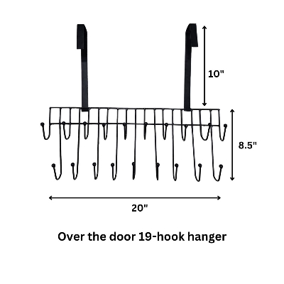 Picture of Over The Door Hanger 19 Hook Steel Hanger For Hanging Clothes Coat Kitchen Items