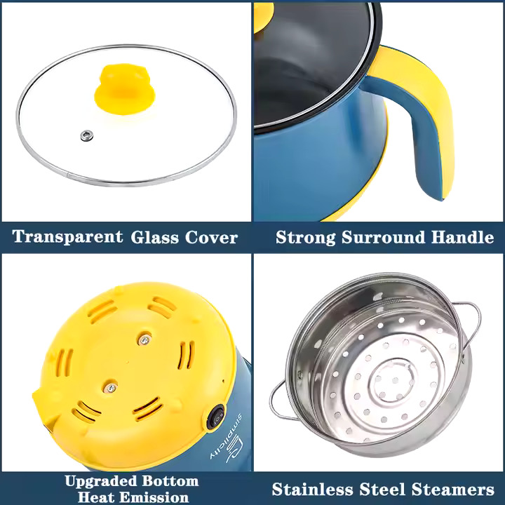 Picture of Mini electric rice cooker 1.8 liter frying pan mini food cooking non stick coating multi function cooker