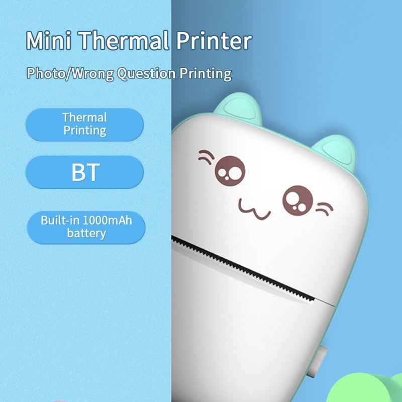 Picture of Thermal Printer Mini Wireless Bluetooth Photo Printer POS Pocket Mobile Printer Label Sticker Receipt Notes Printer