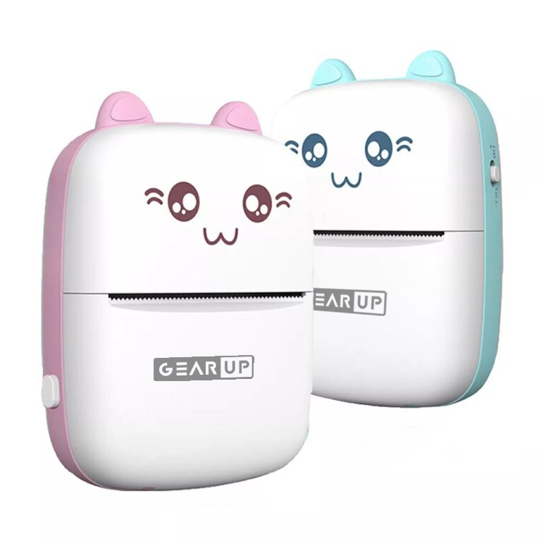 Picture of GearUp Mini Thermal Printer Wireless Bluetooth Photo Printer POS Pocket Mobile Sticker Printer