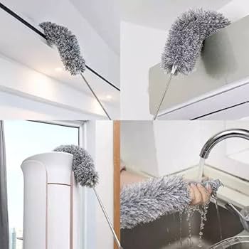 Picture of Flexible Duster for Fan Cleaning Mop with Long Rod | Fan Cleaner Brush with Long Rod | Spider Web Cleaner Stick | Fan Cleaning Brush | Fan Duster Dusting Brush for Home Cleaning | Extendable Duster