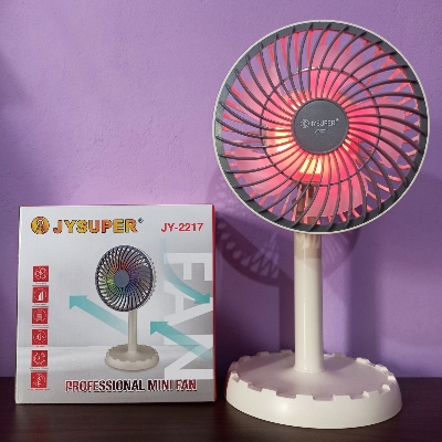 Picture of JY 2217 Fan Rechargeable RGB Mini AC/DC Portable Desk Fan JY Super 2217