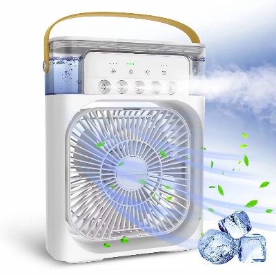 Picture of Air Cooler Fan 3 In 1 Portable Mini Air Conditioner 10w LED Light Portable Air Humidifier Adjustment Fan