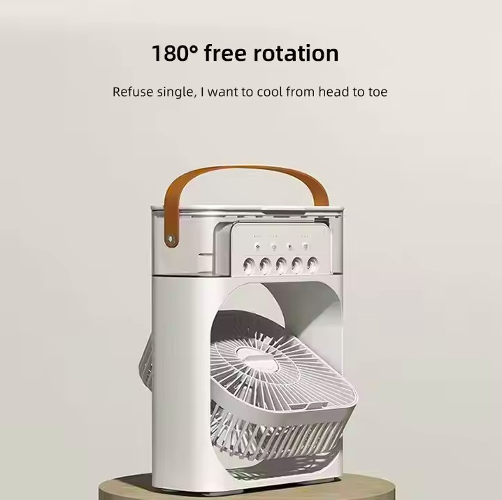 Picture of Air Cooler Fan 3 In 1 Portable Mini Air Conditioner 10w LED Light Portable Air Humidifier Adjustment Fan