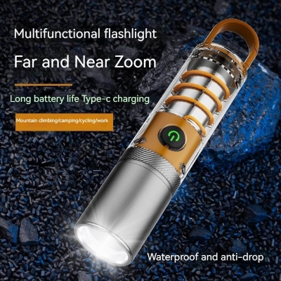 Picture of X10 Camping Flashlight in Bangladesh – Rechargeable LED Torch with USB Type-C Fast Charging & Long Battery Backup